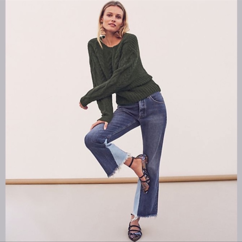 Anthropologie PILCRO Flare Crop Button Fly Jeans, 29